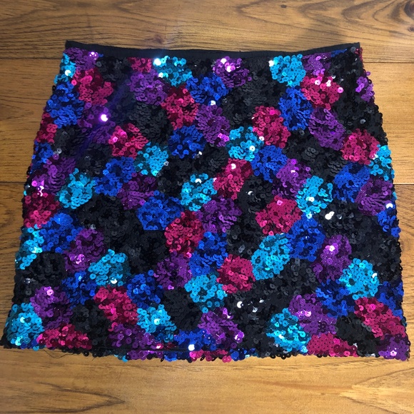 Multi-Color Sequin Skirt - Picture 2 of 4